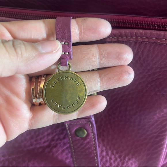 Levenger Purple Leather Women's Bag - Picture 10 of 14
